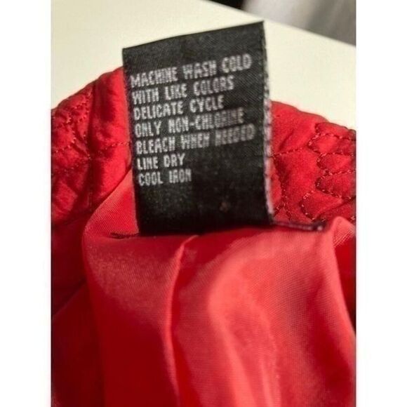 R.Q.T. Quilted‎ Embroidered Zip Up Collared Blazer Red Size Small Petite Pockets - Picture 6 of 14